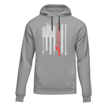 Fishing Rod American Flag Unisex Hoodie